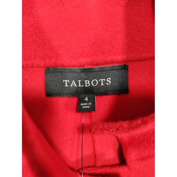 NWT Talbots Long Sleeve Wool Blend Button Down Blazer Jacket Red Women's Size 4 - Picture 3 of 14